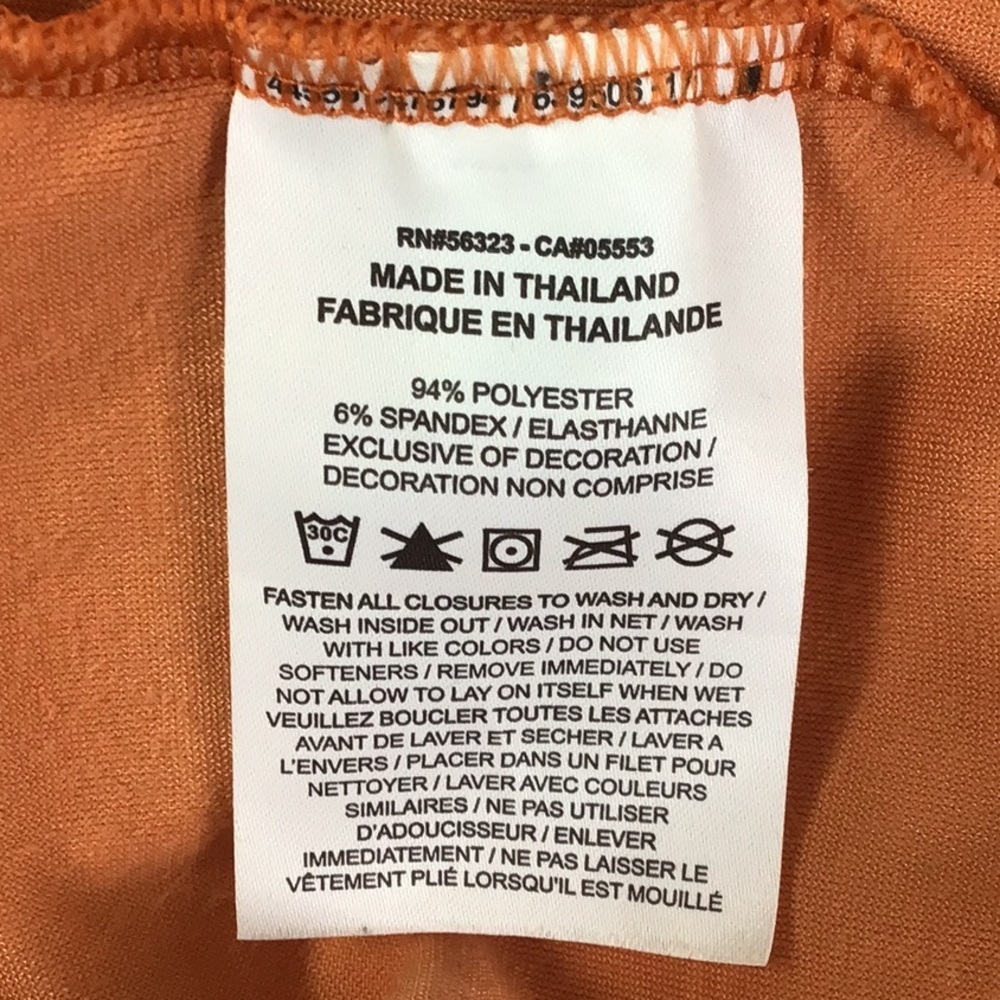 Nike Air All Over Logo 1/4 Zip Velour Long Sleeve Top Size 2X Spice Orange - Picture 10 of 14